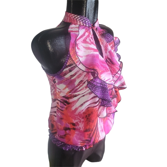 Eclipse Vibrant Pink and Purple Halter Top S - Picture 2 of 6